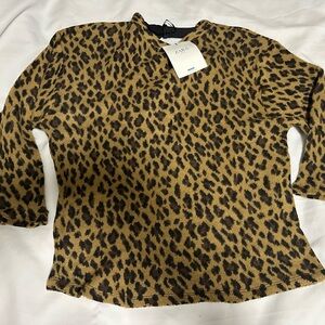 Zara Animal Print Long Sleeve Top